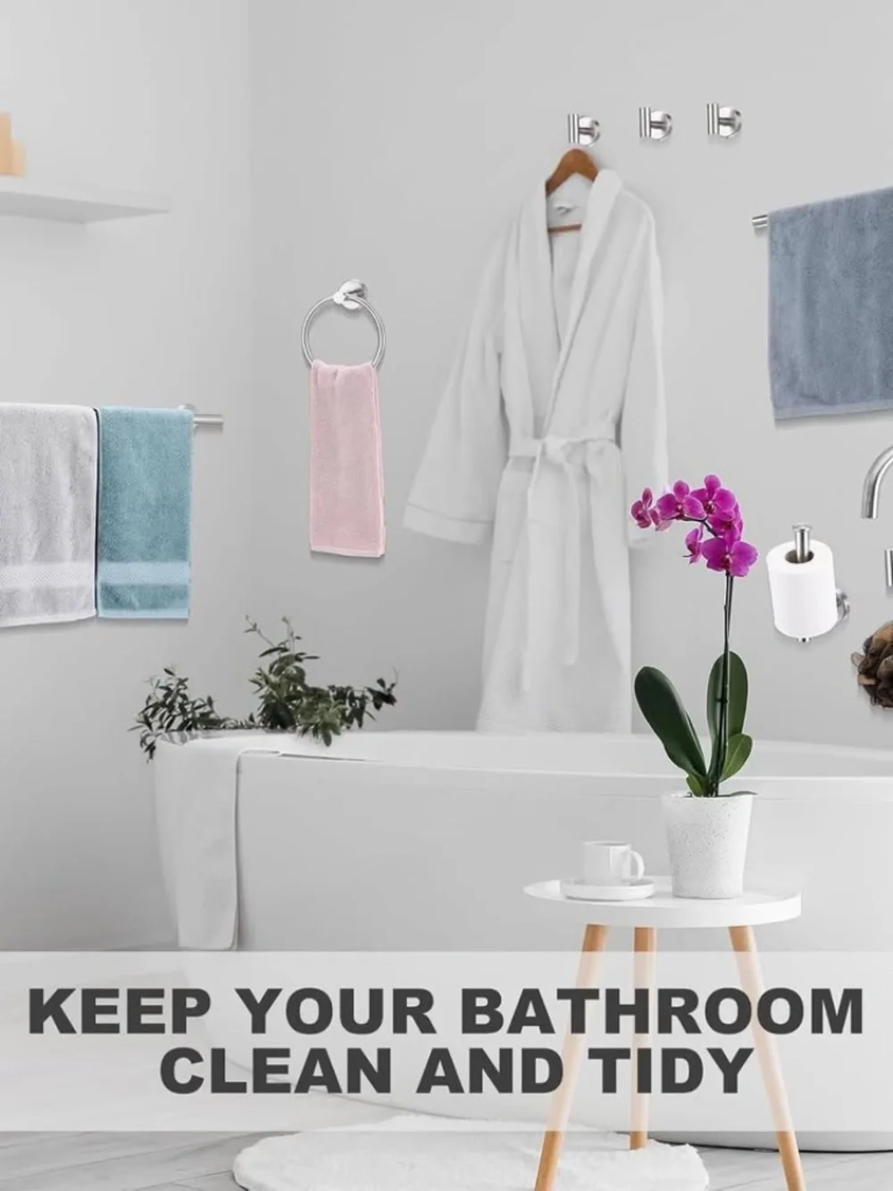 30-Piece Brushed Nickel Bathroom Hardware Set Towel Bar Toilet Paper Holder Hook